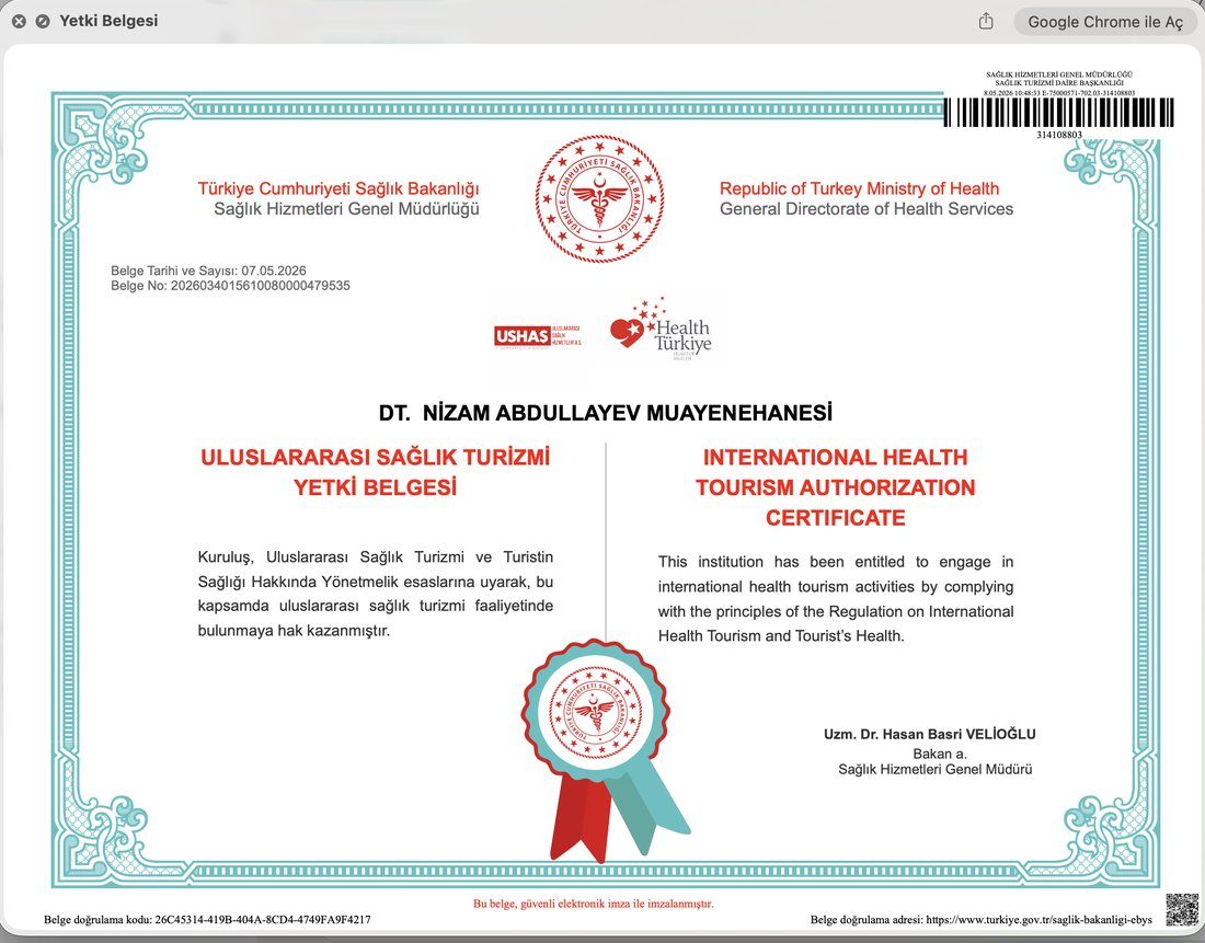 International Health Tourism Authorization Certificate